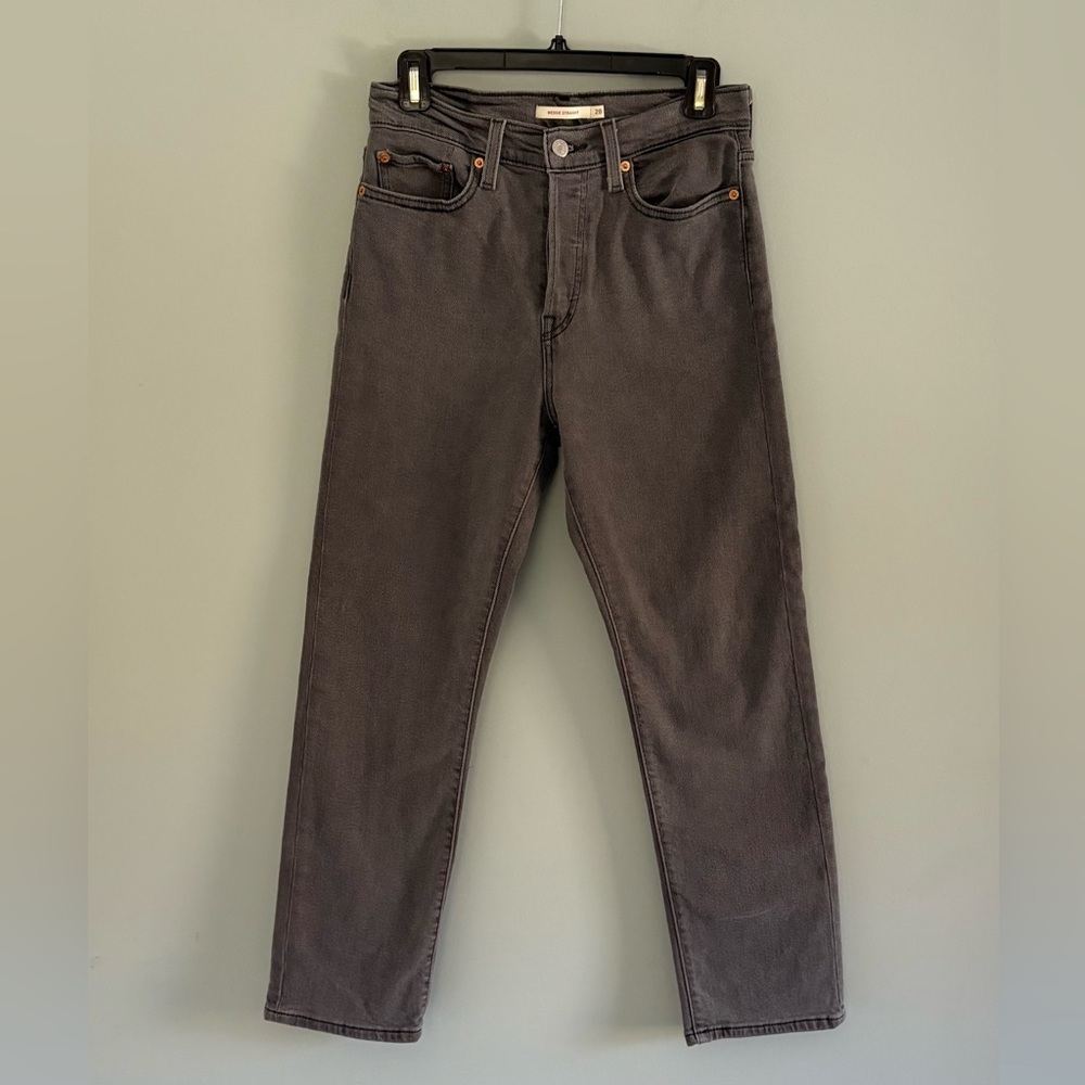 Levi’s Wedgie Straight Gray Jeans Women’s Size 28 High Rise Cropped